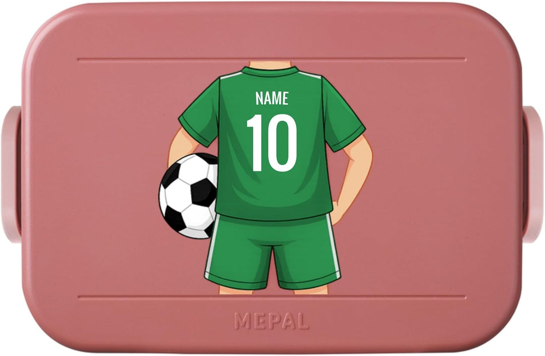 printplanet® Personalisierbare Brotdose „Layout Trikot Grün“ – Lunchbox/Bento Box von Mepal – mit ei