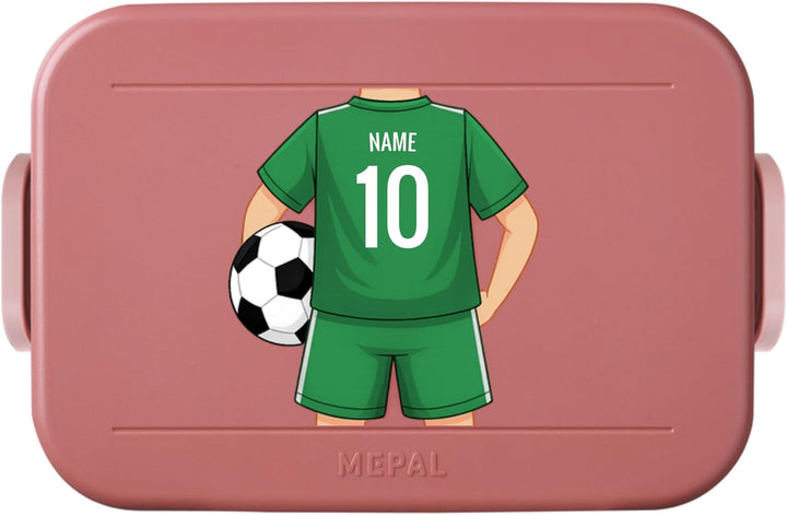 printplanet® Personalisierbare Brotdose „Layout Trikot Grün“ – Lunchbox/Bento Box von Mepal – mit ei