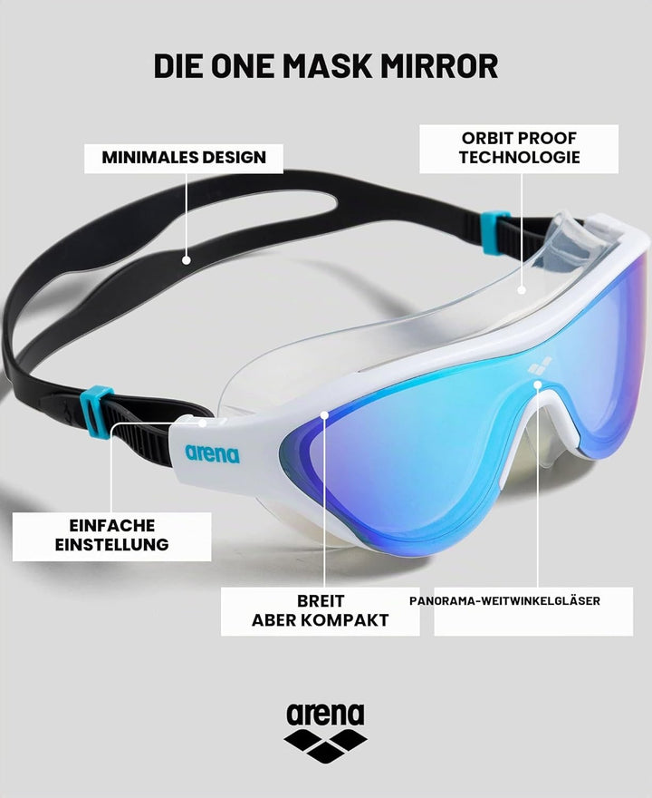 ARENA Unisex The One Mask Mirror Mask (1er Pack) Einheitsgrösse Blau, Einheitsgrösse Blau