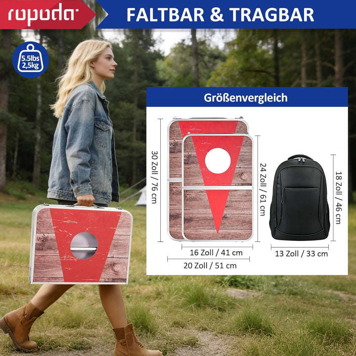 ROPODA Bean Bag Toss Spielset, tragbares Cornhole-Spielset mit 8 Wurfsäcken, leichtes Cornhole-Spiel