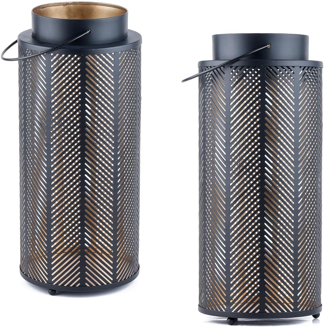Marrakesch 2er Set Gartenwindlicht Windlicht 33 cm und 25 cm | Windlichter für Draussen Arvid gross