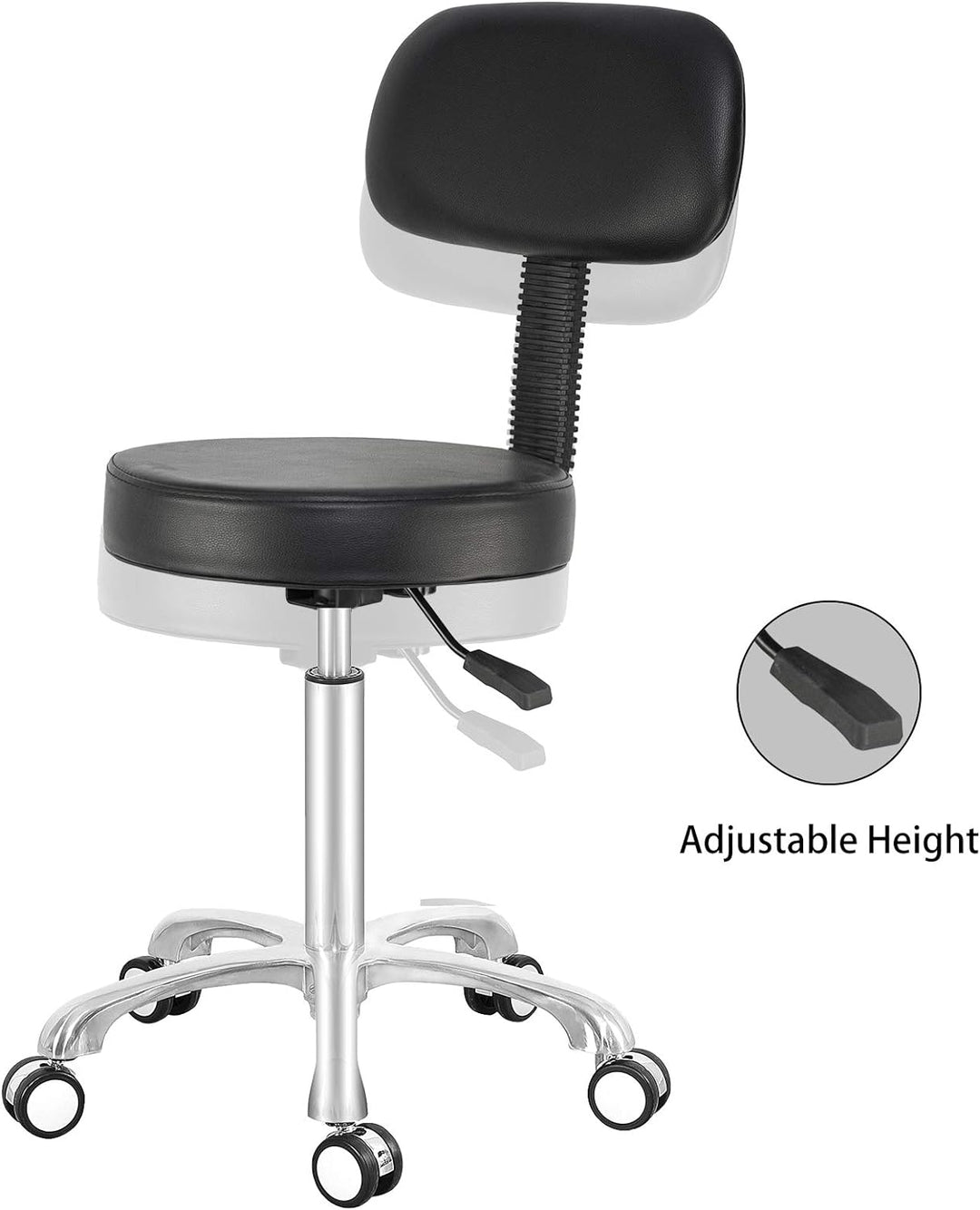 Antlu Rollhocker Hocker Drehhocker Mit Rollen Höhenverstellbar Bürohocker Hocker Mit Lehne Schminkho