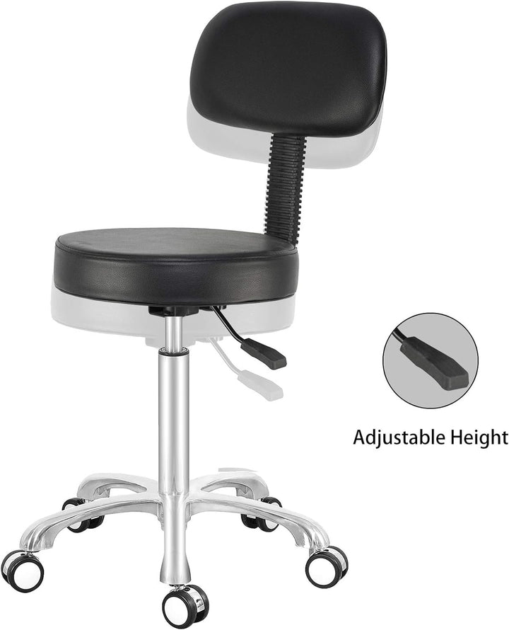 Antlu Rollhocker Hocker Drehhocker Mit Rollen Höhenverstellbar Bürohocker Hocker Mit Lehne Schminkho