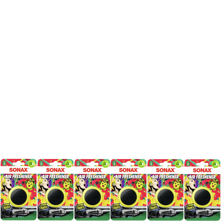SONAX Air Freshener Lemon Rocks (6x 1 Stück) Lufterfrischer mit Lemon-Duft für EIN intensives, langa
