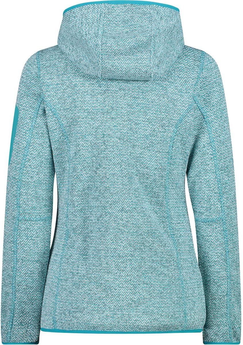CMP Damen Damen-knit-tech-jacke mit Fester Kapuze WOMAN JACKET FIX HOOD 34 Lagunenweiss, 34 Lagunenw