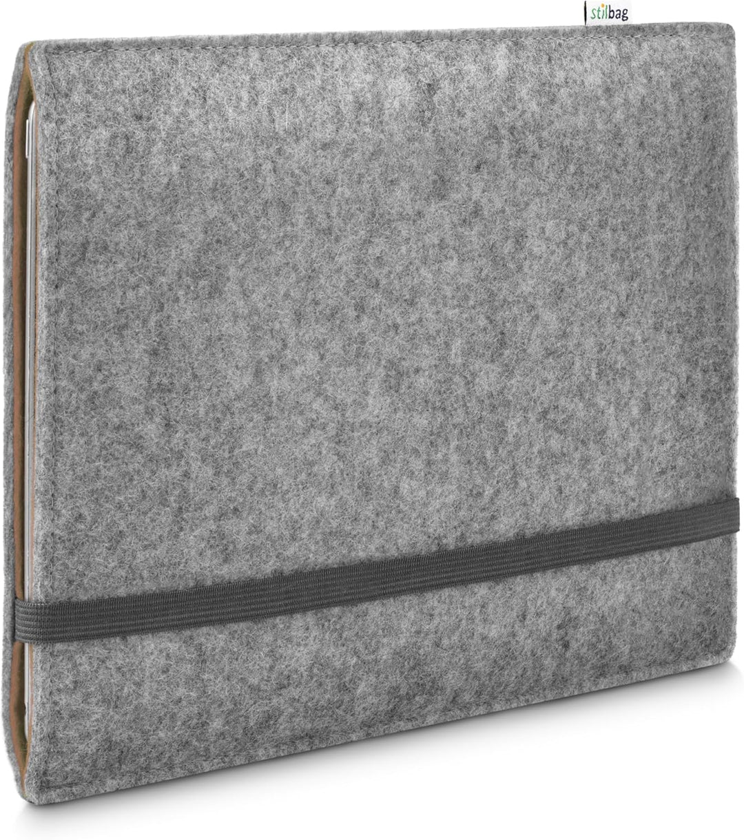 Stilbag massgeschneiderte Tablet-Hülle FINN | Tasche aus Filz Schutzhülle | Made in Germany Hellgrau