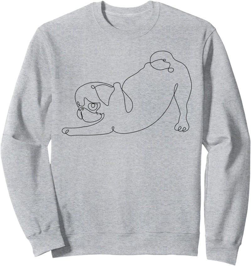 One line Pug Downward Dog Sweatshirt