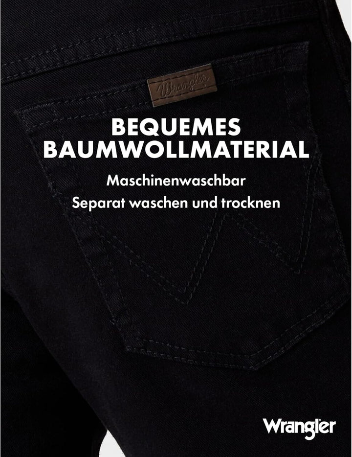 Wrangler Herren Jeans Regular - Mid Waist - Regular Fit - Schwarz W30-W44 30W / 30L Schwarz, 30W / 3