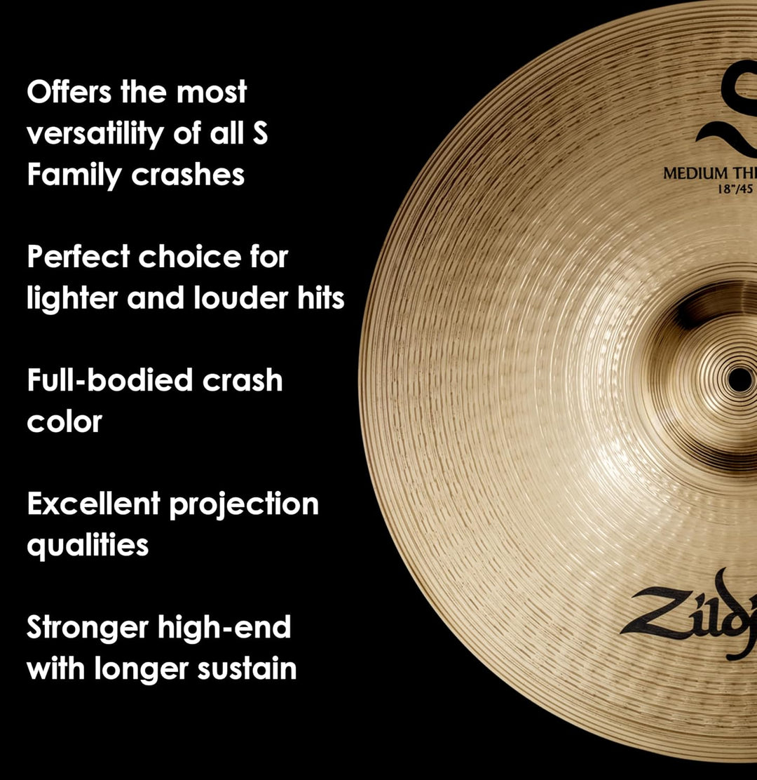 Zildjian S Family Series - 18 Zoll Medium Thin Crash Cymbal, 18 Zoll Medium Thin