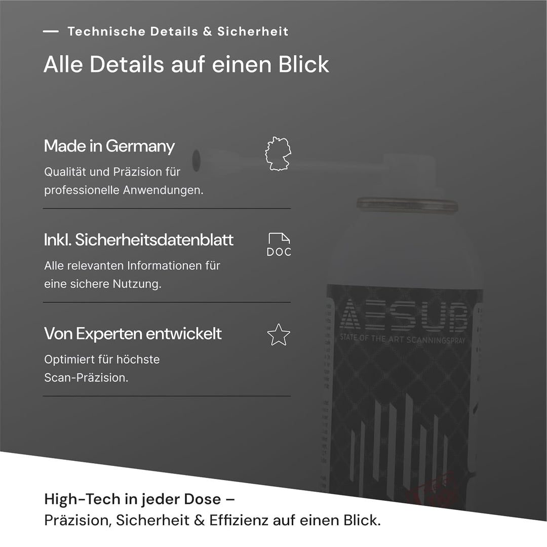 AESUB diamond 3D Scanningspray – 200 ml selbstverflüchtigendes Scanspray für Schmuck, pigmentfrei &