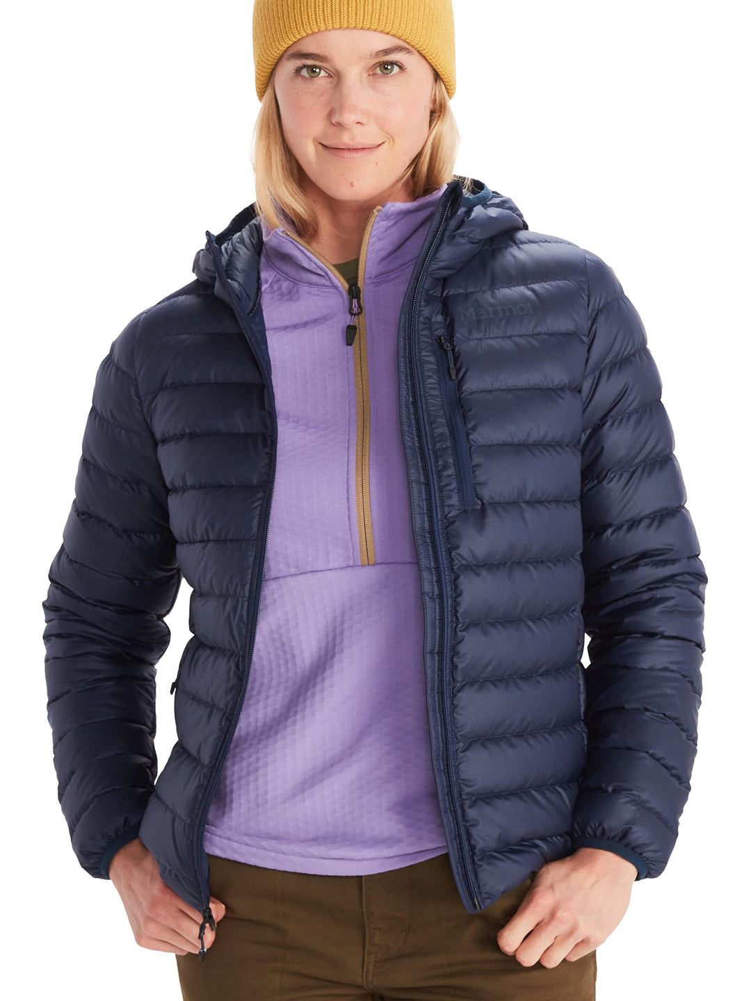 Marmot Damen Highlander Hoody, Leichte Daunenjacke, warme Winterjacke, wasserabweisende Steppjacke,