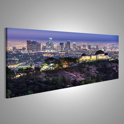 islandburner Bild Bilder auf Leinwand Griffith Obervatory und im Stadtzentrum Skyline Los Angeles Wa