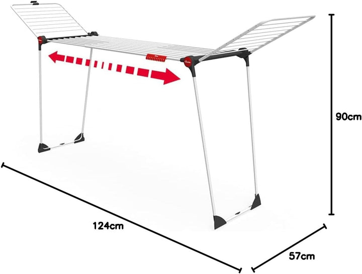 Vileda Infinity Flex Wäscheständer XXL ausziehbar, bis zu 2m ausziehbares Mittelteil, 30m Trockenlei
