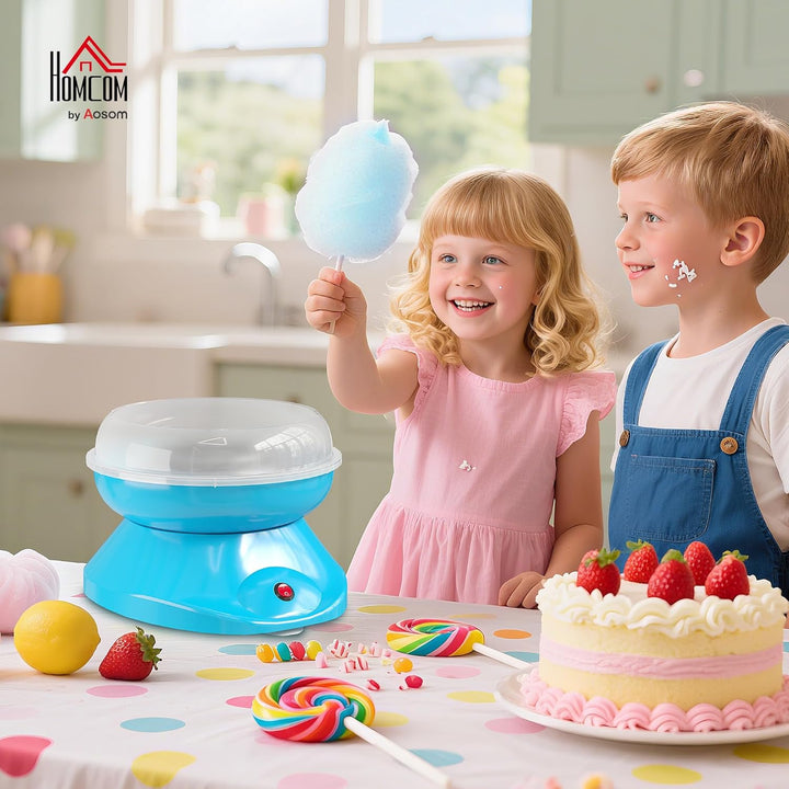 HOMCOM Zuckerwattemaschine für Zuhause Cotton Candy Machine Zuckerwatte Maschine mit Stäbchen und Me
