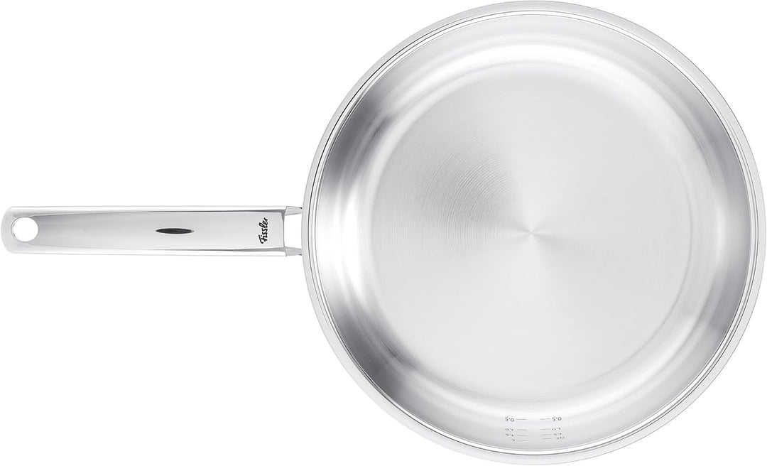 Fissler Pure Collection / Edelstahl-Pfanne (Ø 28 cm) unbeschichtete Stielpfanne, Innenskalierung, 10