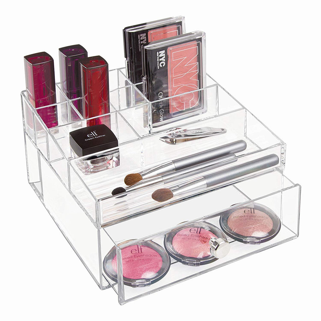 iDesign 37360EU Clarity Kosmetik-Organizer mit Schublade, durchsichtig, Kosmetik-Organizer mit Schub