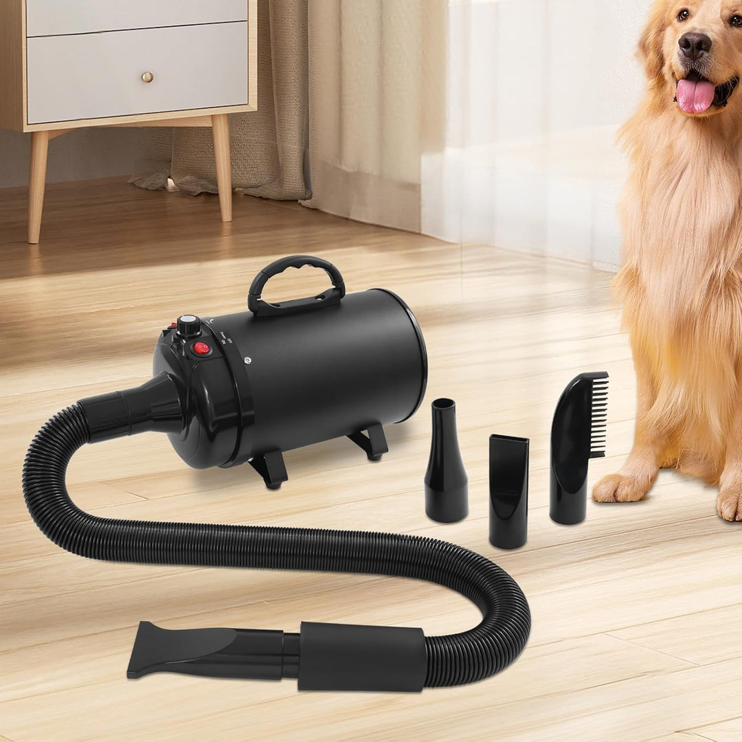Hundefön Blower mit 4 Düsen - 2200W Profi Blower Hund, Leiser Hundepflege Trockner Gebläse für Hunde