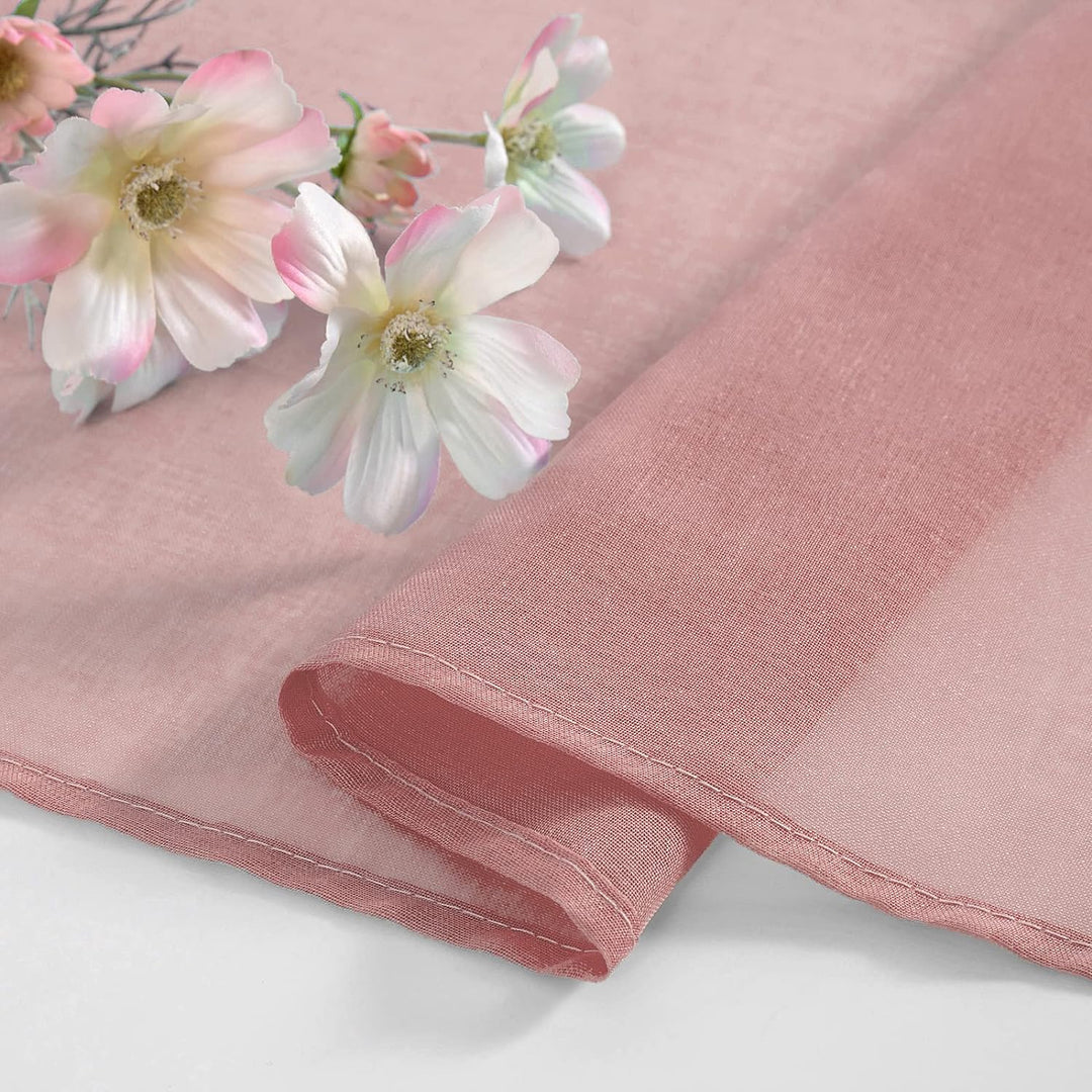 MIULEE Sheer Voile Vorhang Weihnachtsdeko mit Ösen Transparente Optik Gardine Ösenvorhang Ösenschal
