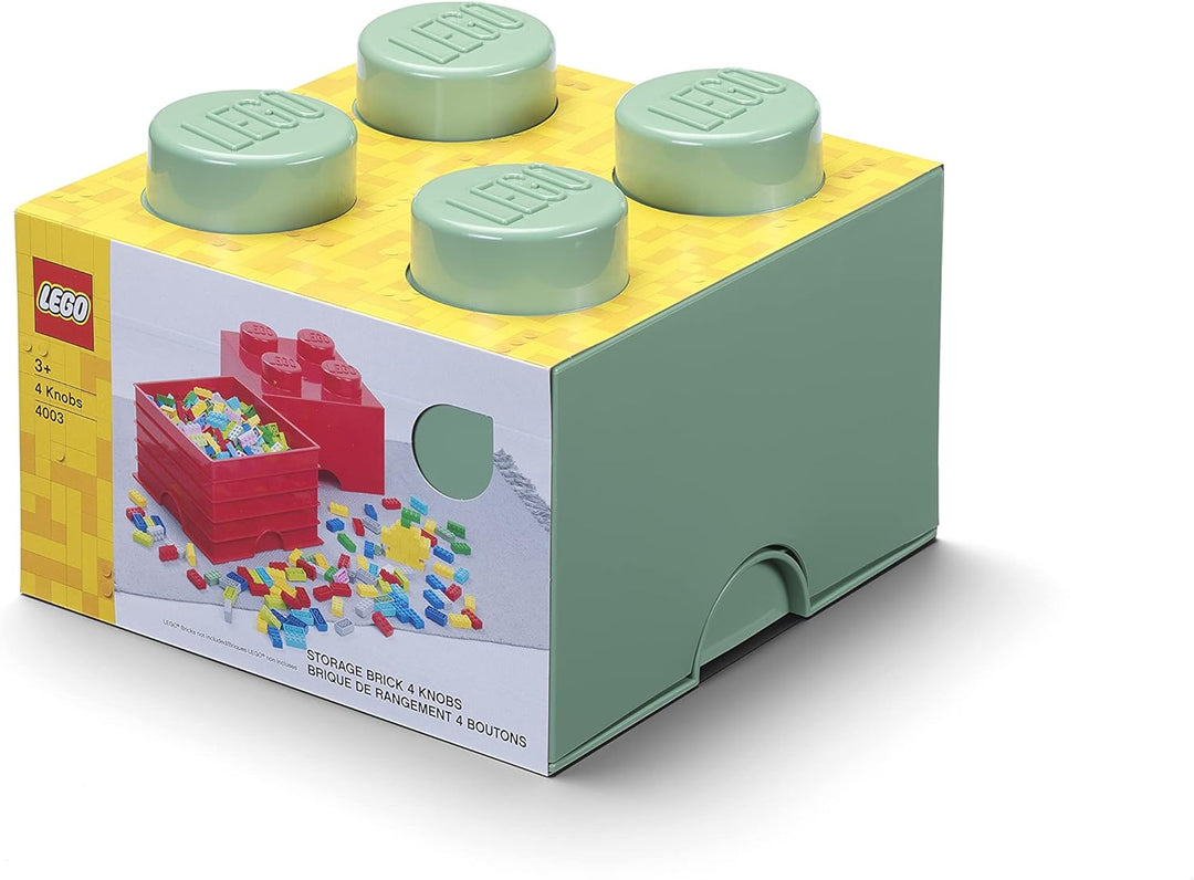 LEGO Aufbewahrungsstein, 4 Noppen, Stapelbare Aufbewahrungsbox, 5,7 l, sand grün