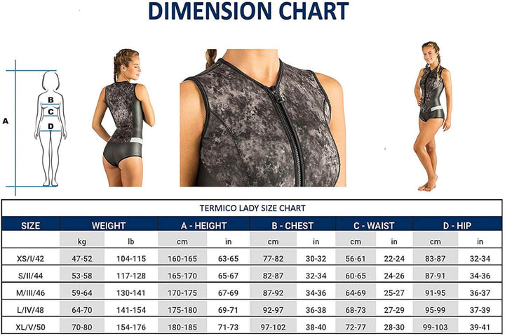 Cressi Diva Swimming Wetsuit 2mm- Damen Thermisch Badeanzug Neopren Ultraspan 2mm M/3, M/3