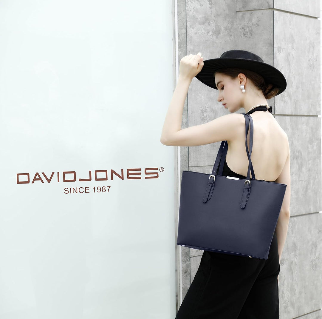 David Jones - Damen Shopper Handtasche - Frau Henkeltasche Grosse Tote PU Leder - Tasche Schultertas
