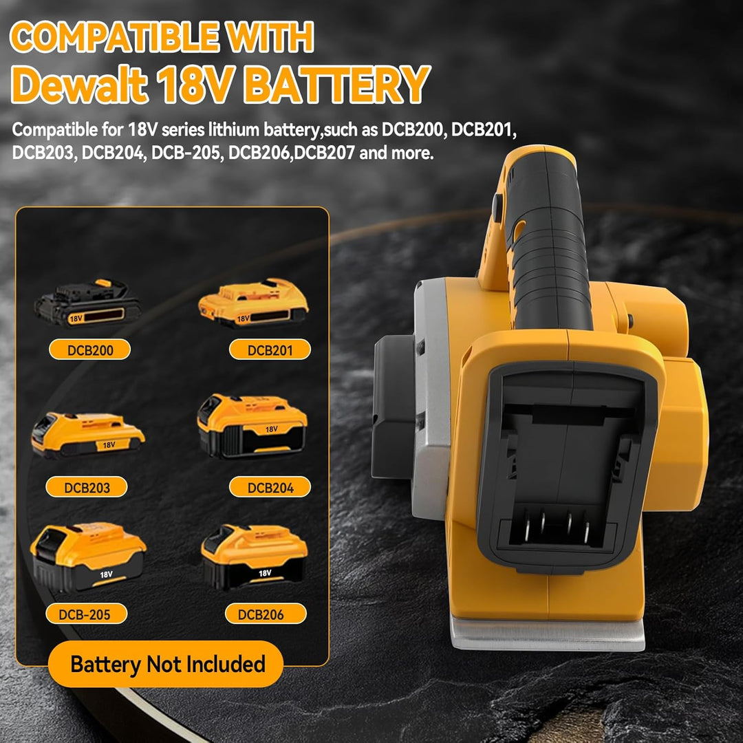 Kabelloser elektrischer Handhobel für Dewalt 18V/20V Akku, 3-1/4 Zoll Handhobel, 15000RPM Bürstenlos