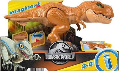 Fisher-Price Imaginext Jurassic World Thrashin Action T Rex dinosaur figure for preschool kids ages