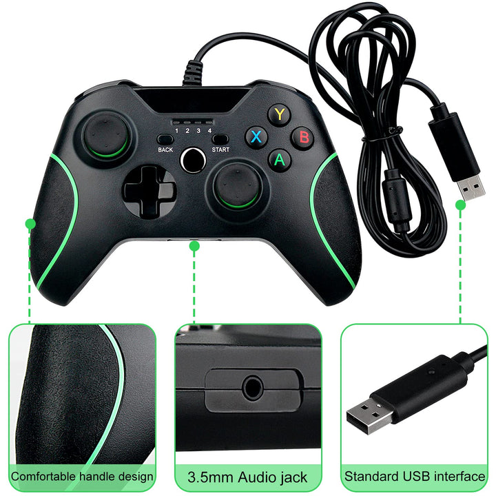 OSTENT Wired USB Controller Joystick Gamepad für Microsoft Xbox One/Xbox One S/Windows PC Laptop Far