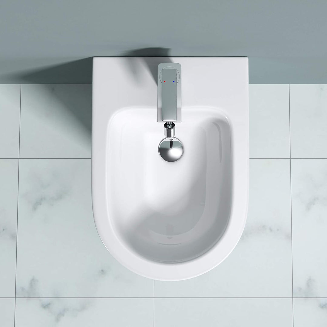 doporro WC-Bidet Düren108 Weiss 51,5x36x34,5cm aus Keramik Wand-Bidet mit Überlauf Weiss | Düren108,