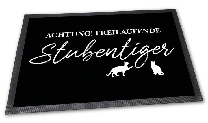 PfotenSchild Fussmatte mit lustigem Spruch - Stubentiger - 75 x 50 cm - Witziger Fussabtreter für Ka