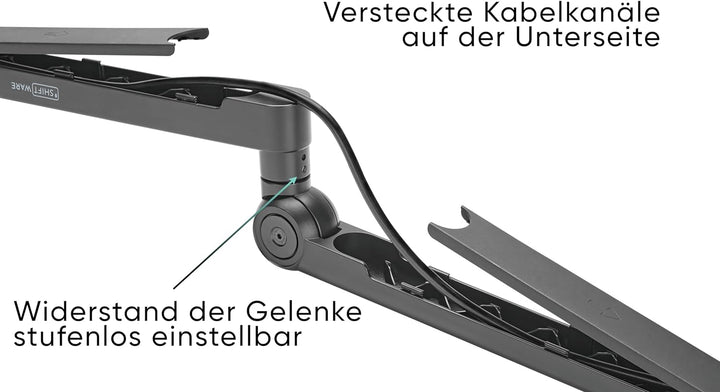 Shiftware Mikrofonarm Low Profile - Professionelle Tischhalterung inkl. Universal-Adapter, voll vers