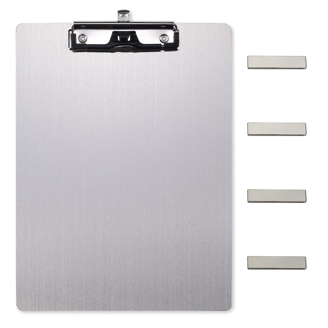 Magnetische Klemmbretter aus Edelstahl, Metallklemmbretter mit flachem 304-Clip, schwarze Tafeln für