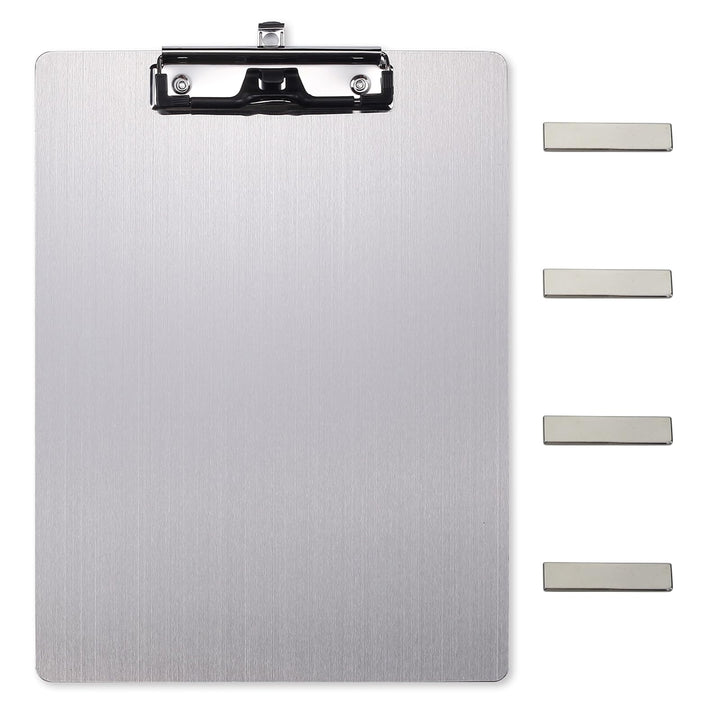 Magnetische Klemmbretter aus Edelstahl, Metallklemmbretter mit flachem 304-Clip, schwarze Tafeln für