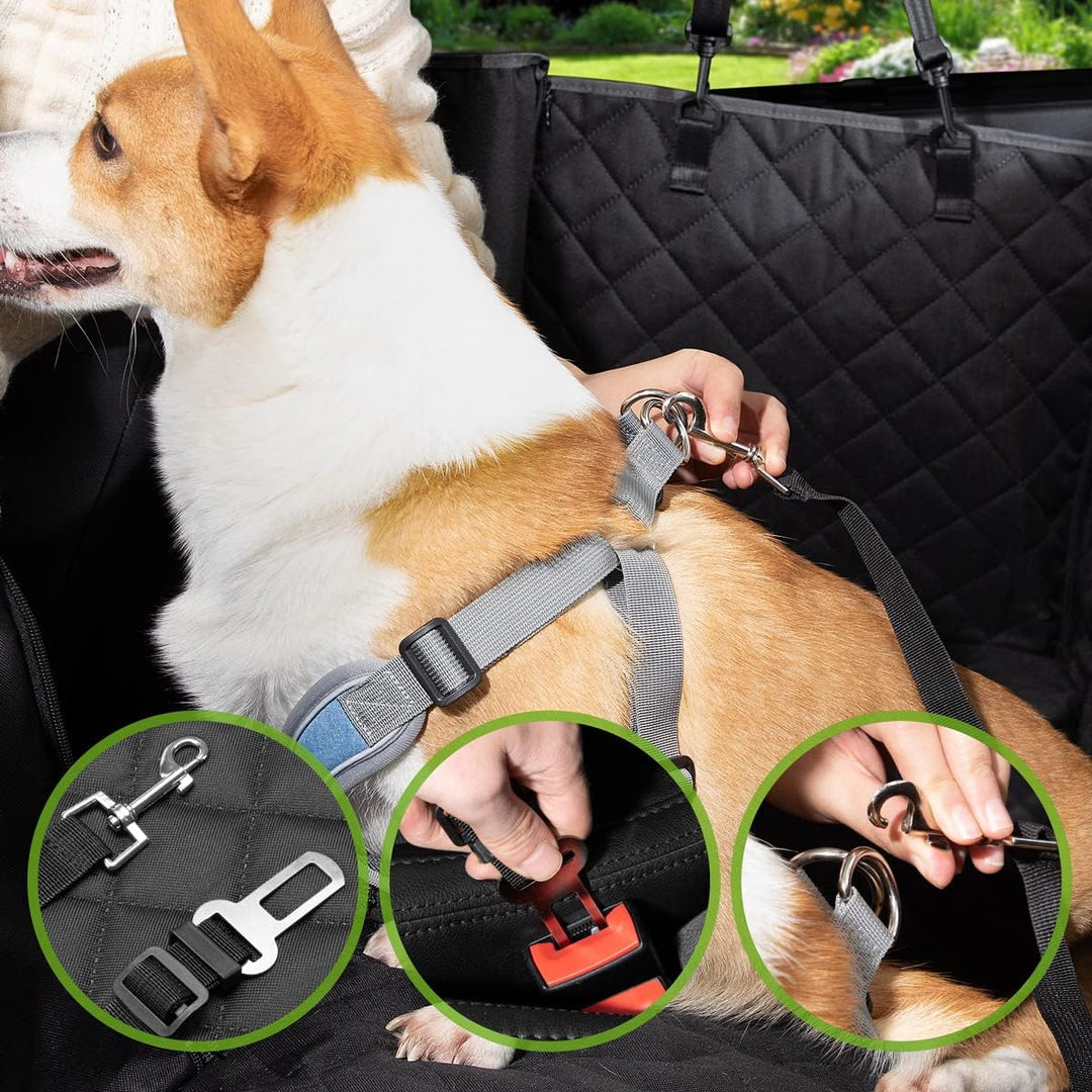 Kingsleeve® Hundedecke Auto Rückbank Wasserdicht Kratzfest Universal Sichtfenster Sitzgurt rutschfes