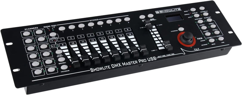 Showlite Master Pro 192 Kanal DMX Controller (zur professionellen Lichtsteuerung, USB Anschluss zur