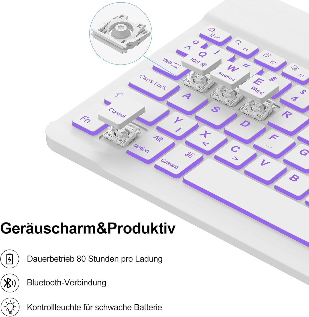 IVEOPPE Hülle mit Tastatur für iPad A16 11 Generation 2025/10 Generation 2022, Bluetooth Magnetische
