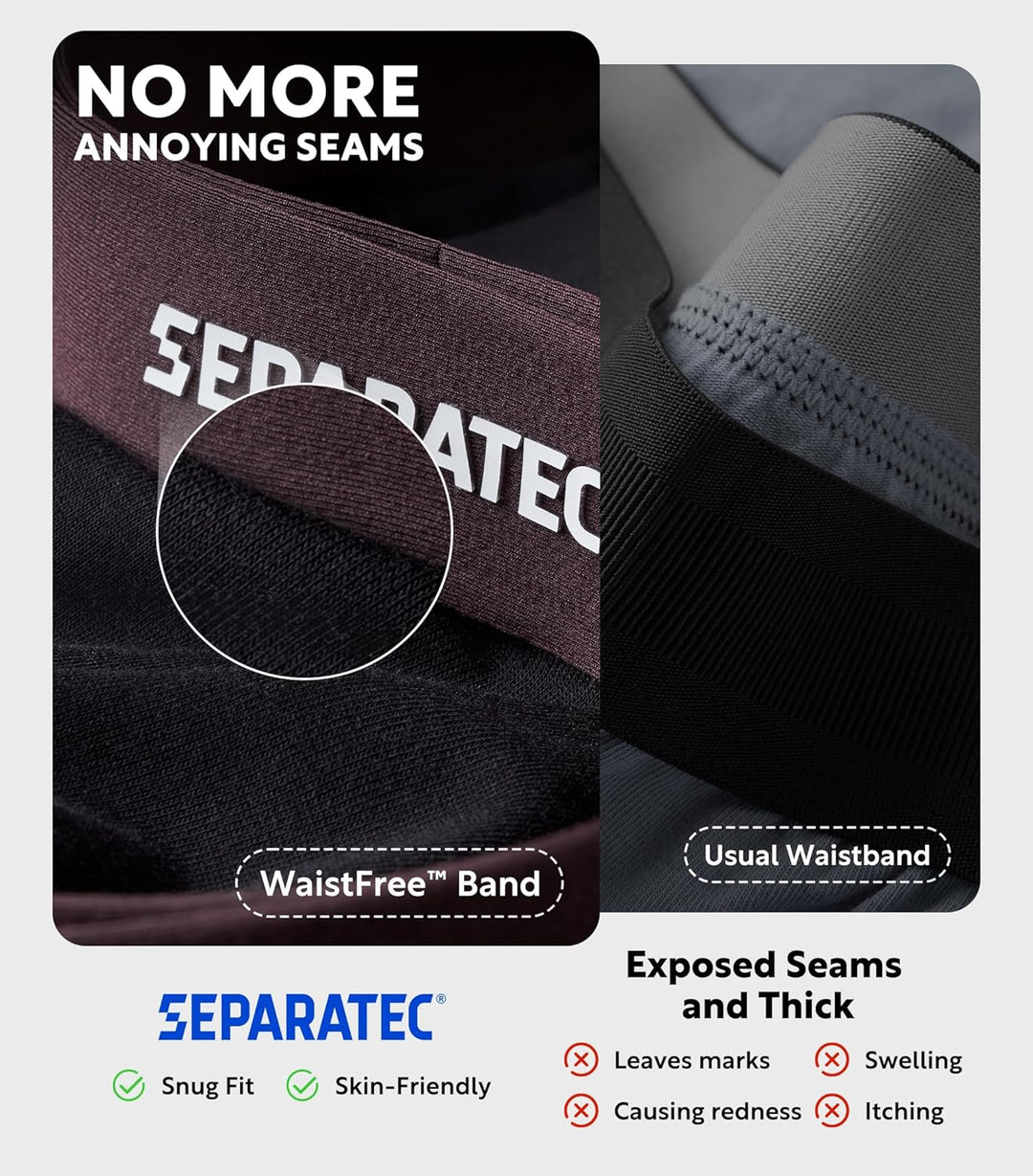 Separatec Herren Boxershorts 4er Pack Doppelbeutel Dual Pouch, Bambus Unterhosen Männer, Stretcken H