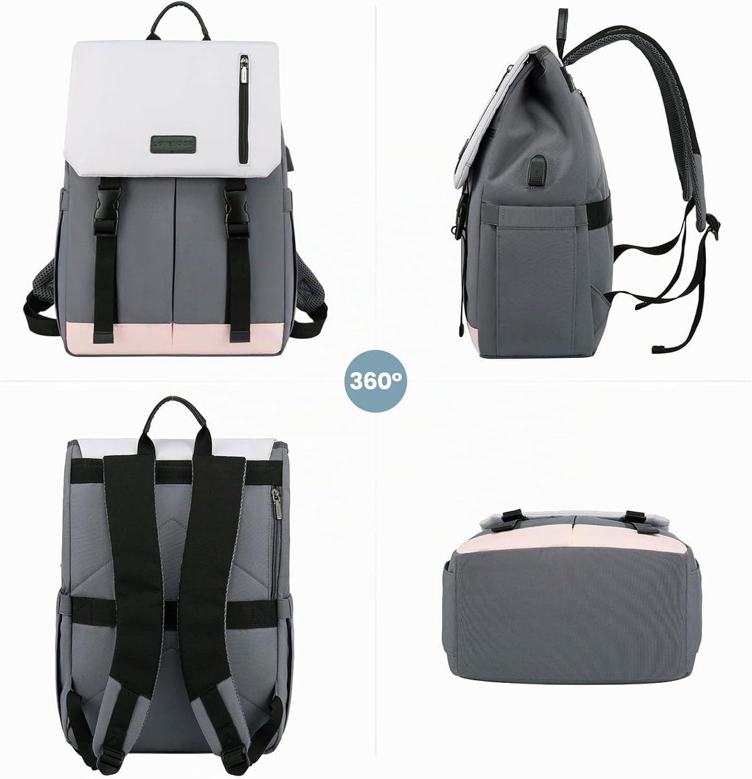 LOVEVOOK Rucksack Damen Elegant 15.6 Zoll Laptop Rucksack Wasserdicht Schultasche Mädchen Schulrucks