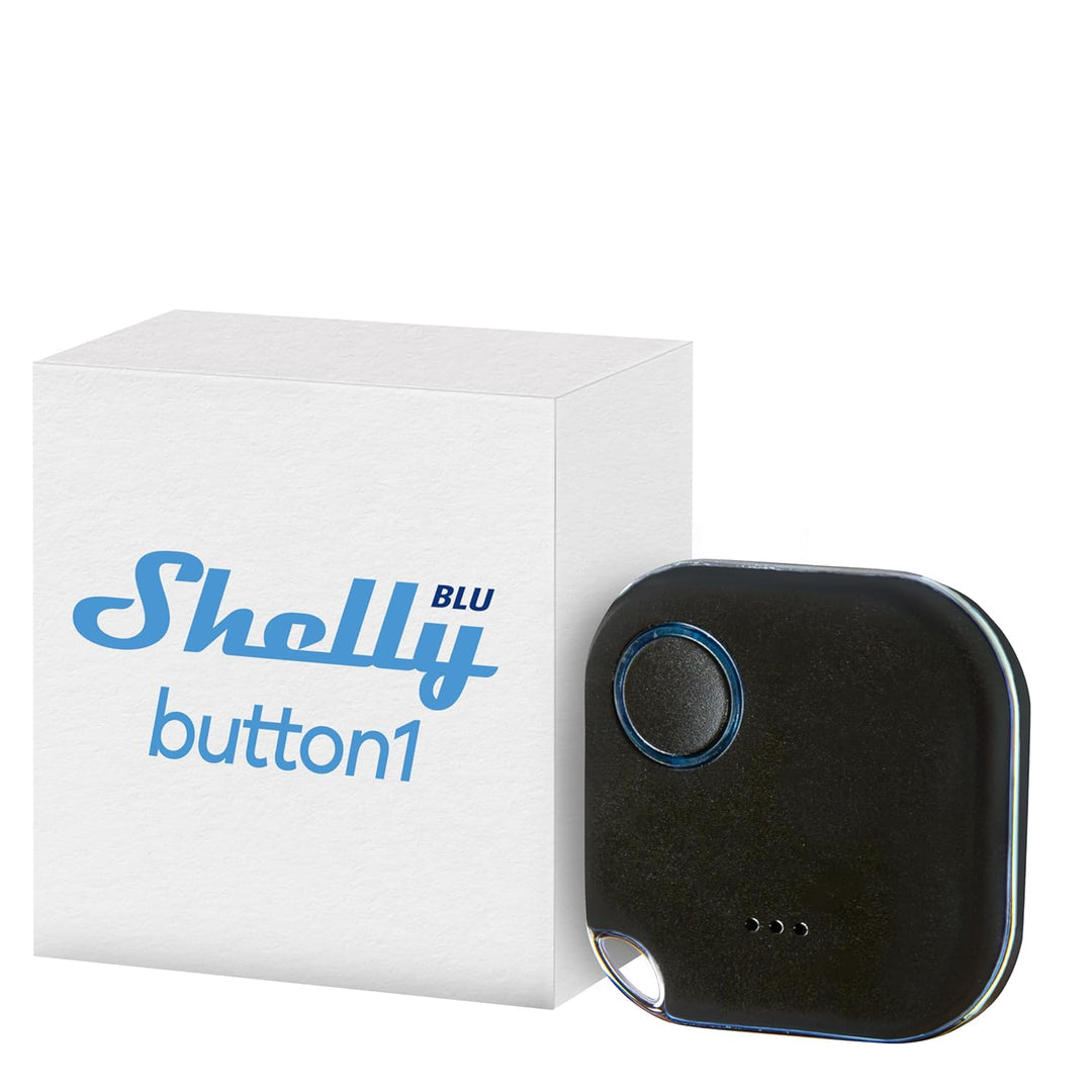 Shelly BLU Button1 | Bluetooth-gesteuerter Aktions- und Szenenaktivierungsknopf Schwarz | Hausautoma
