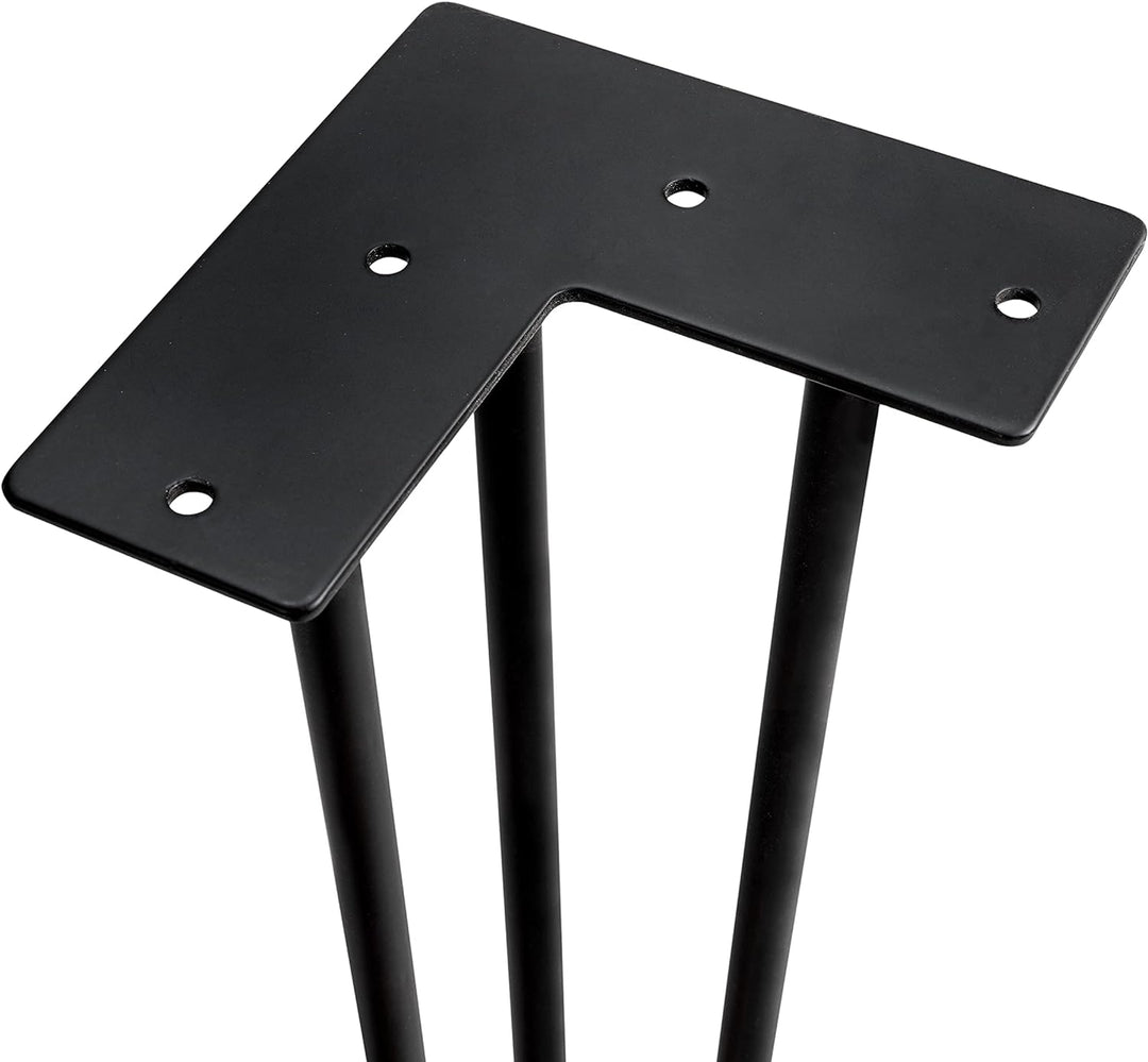 Emuca - Set aus 4 Set aus Vier Hairpin 3-Stangentischbeinen, Höhe 710 mm, schwarz lackiert, Stahl 12