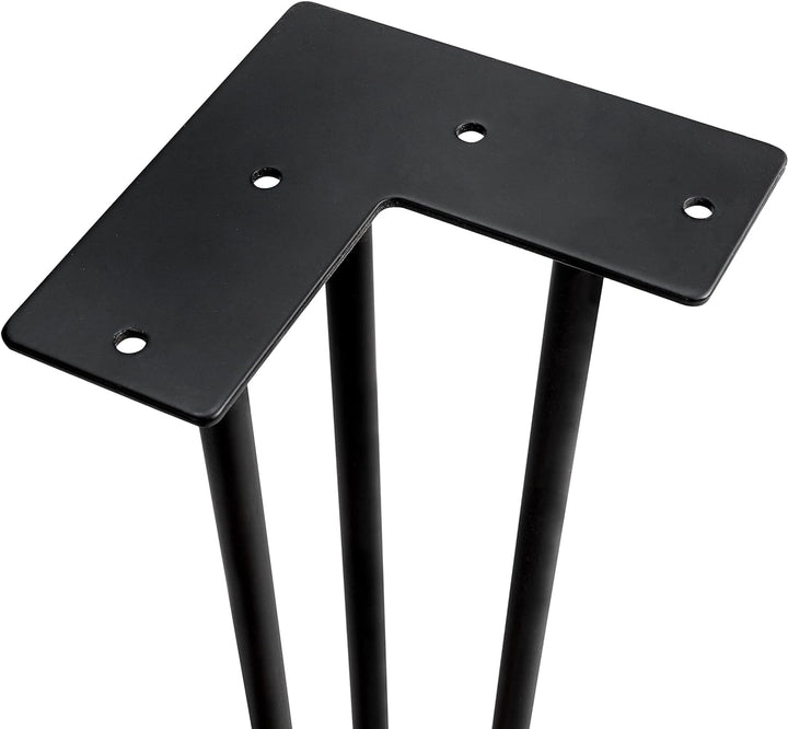 Emuca - Set aus 4 Set aus Vier Hairpin 3-Stangentischbeinen, Höhe 710 mm, schwarz lackiert, Stahl 12