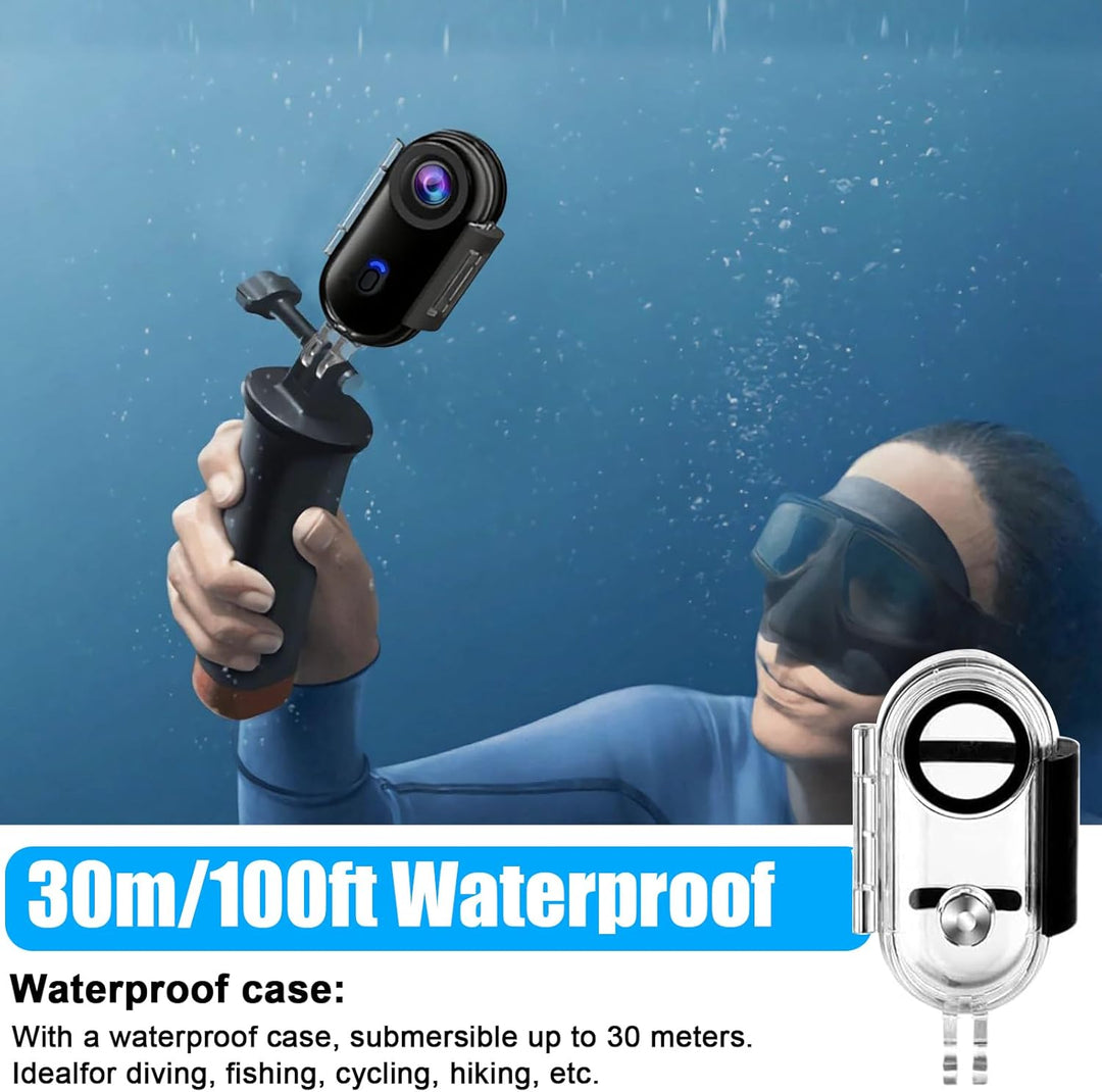 OBEST Mini Action Cam 4K mit Bildstabilisierung Action Kamera Wasserdicht | Bodycam Körperkamera, Ta