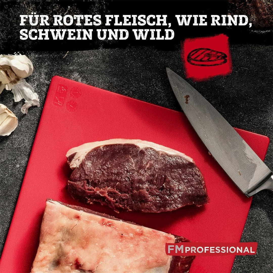 Schneidebrett aus Kunststoff Extra Gross – Farbe Rot: Für rotes Fleisch – Farbcodierung nach HACCP –