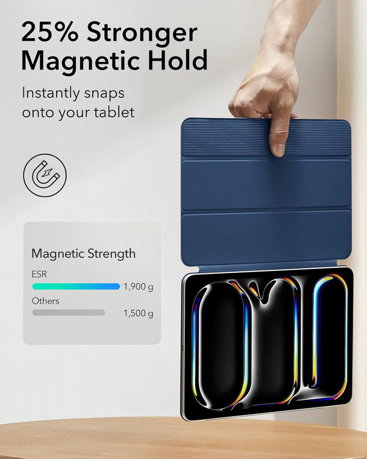ESR für iPad Pro 13 Zoll Hülle M5/M4 (2025/2024), magnetische Befestigung, dünne Trifold Ständerhüll