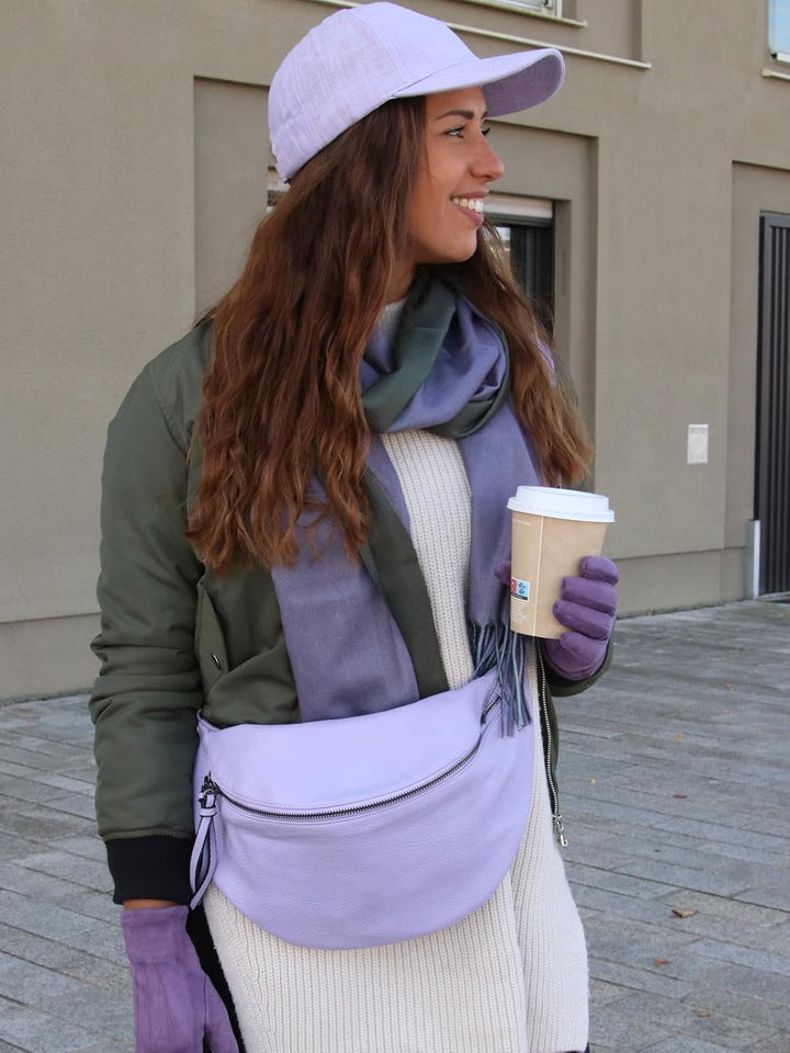 styleBREAKER Damen Halbmond Crossbody Schultertasche, abnehmbarer verstellbarer Schultergurt, Einfar