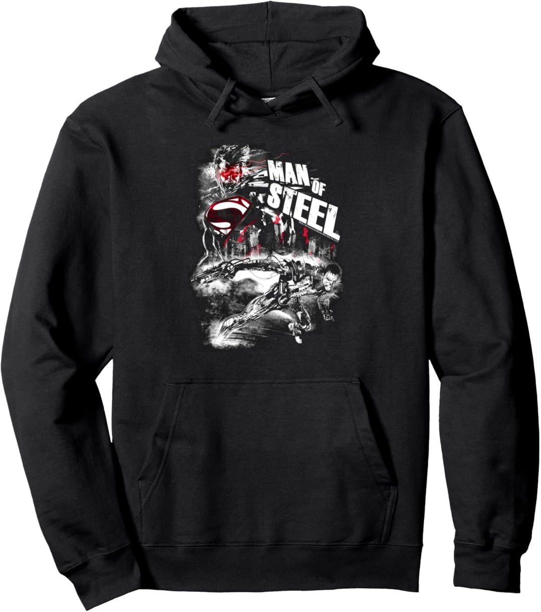 Superman Man of Steel Scratchy Steel Pullover Hoodie
