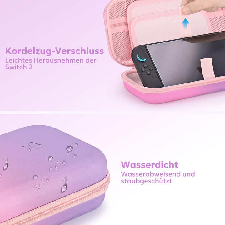 innoAura Switch 2 Tasche, PU Spritzwasserabweisende und Stossdämpfende Switch 2 Case, Extra Grosse N