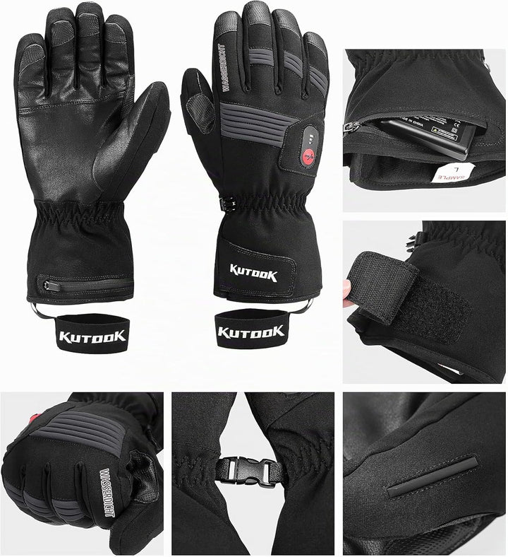 KUTOOK Beheizbare Handschuhe Sofort Beheizt Warm Wasserdicht Motorradhandschuhe Winter Handschuhe Sk