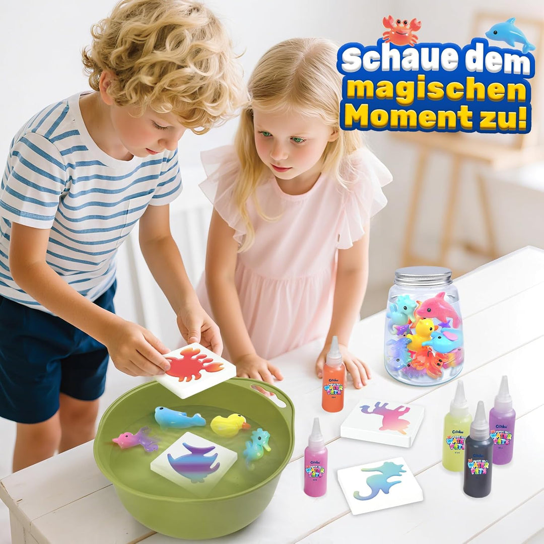 Magic Water Elf, Magisches Wasser Gel Spielzeug mit 10 Magischem Gel und 8 Formen, Bastelset Kinder