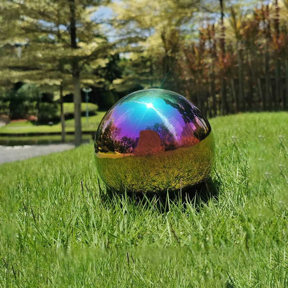 BESTonZON Edelstahl Gartenkugel Spiegelkugel Dekokugel 6 Stücke Spiegelpoliert Hohlkugel Metallkugel